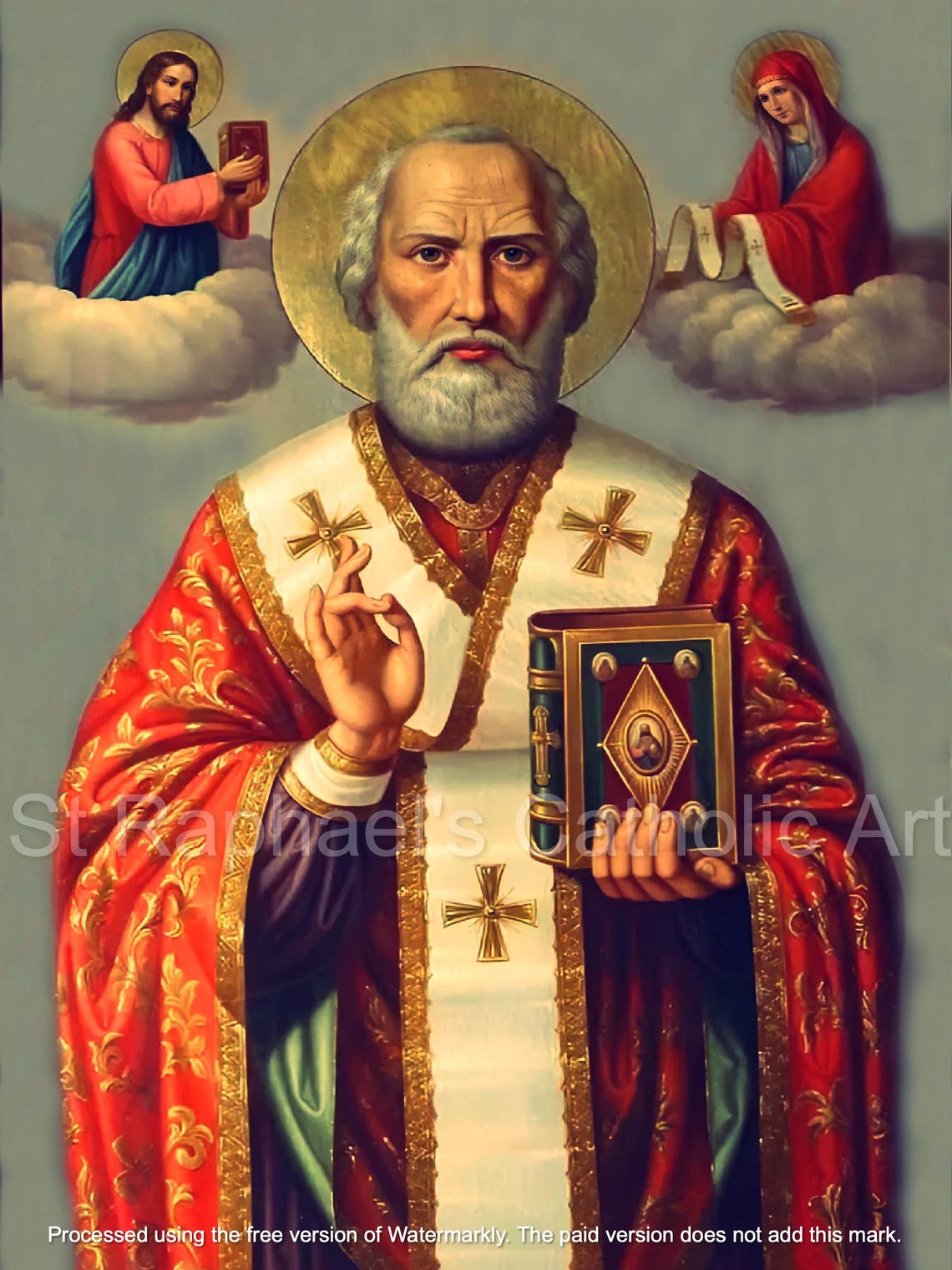 St Nicholas Icon - Catholic Saint - Bishop of Myra - Greek Orthodox ...