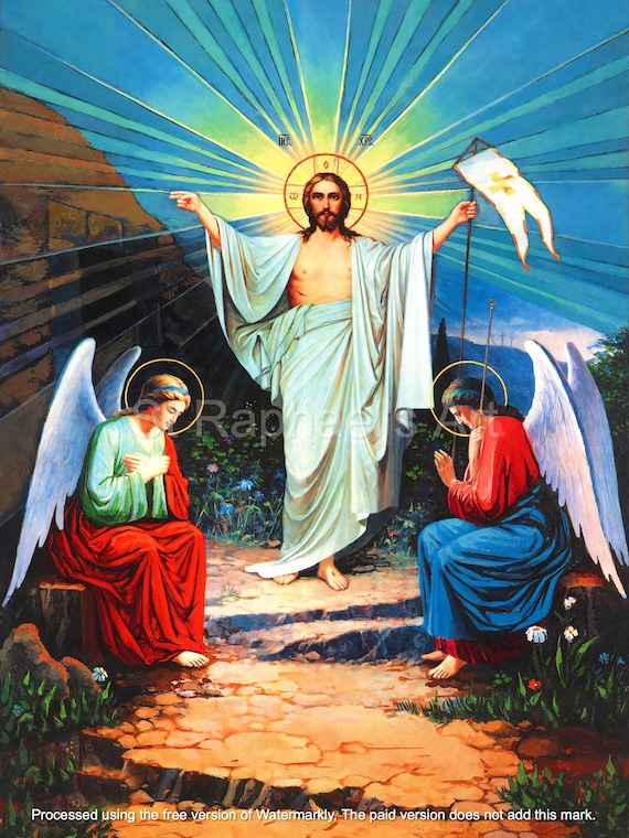 Icona Resurrezione Gesù Cristo Con Cornice E Vetro - 21x18 Cm, Decorazione Pasquale - Foto 7