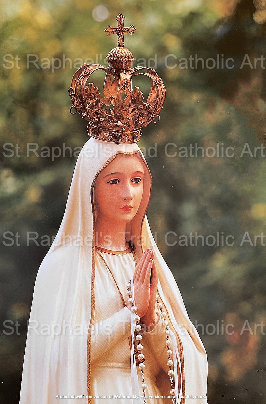 Our Lady of Fatima Statue Virgin Mary Apparition Portugal 1917 Miracle Catholic Picture Digital