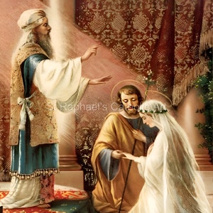 Matrimonio cattolico - Sposalizio di Maria e San Giuseppe - Nozze in chiesa - Santa Vergine Maria - Sacramento del matrimonio - Download digitali