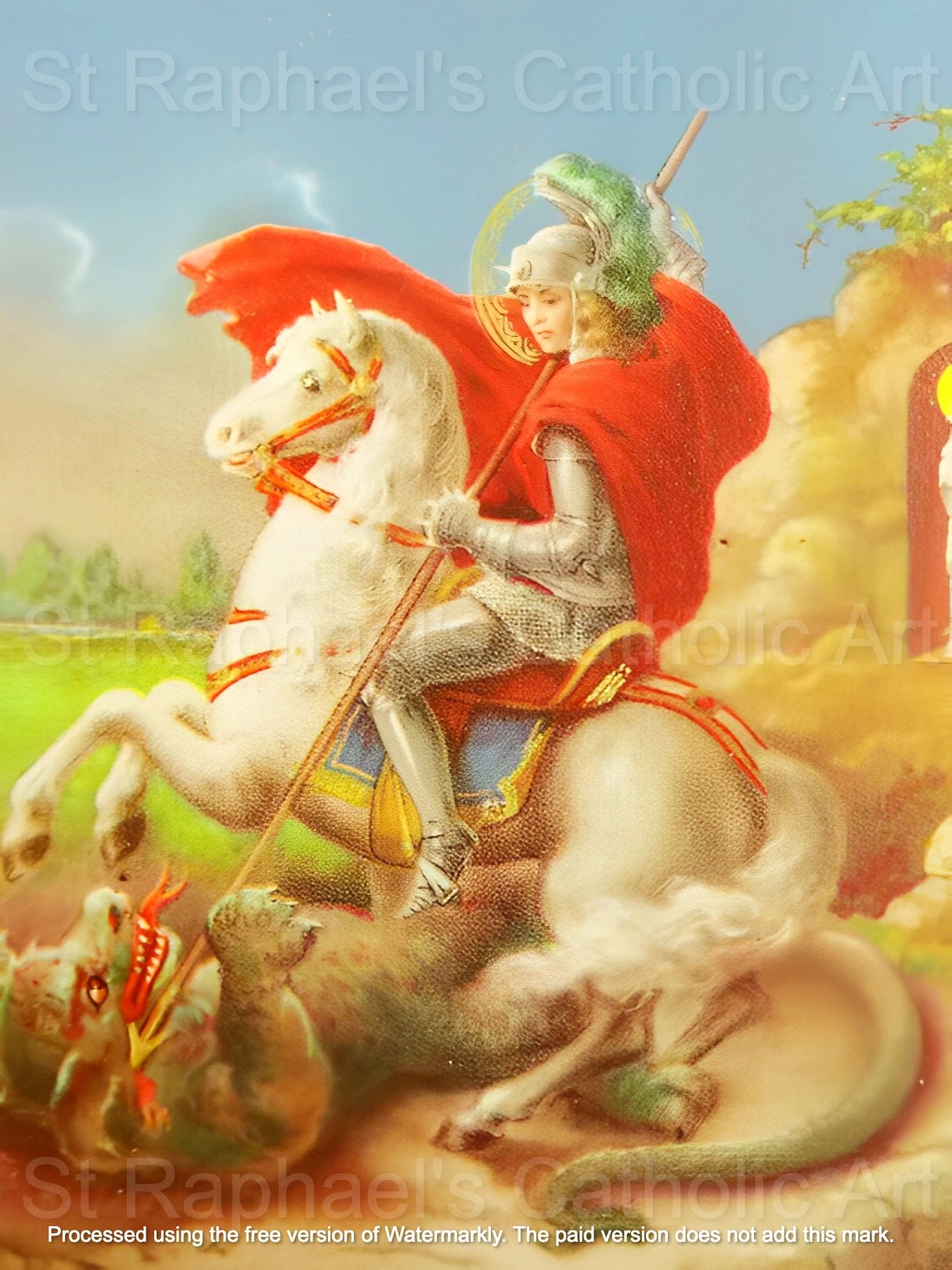 St George Slays the Dragon Patron Saint of England St - Etsy