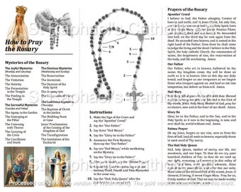How to Pray the Holy Rosary Prayer Catholic Devotion to Virgin Mary with Novena Prayers and Devotions to Blessed Mary Digital Downloads