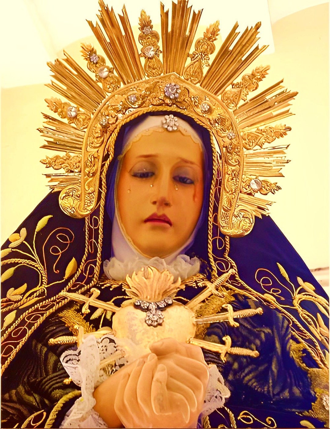 Virgin Mary Sorrowful Pierced Heart Immaculate Catholic Icon Etsy