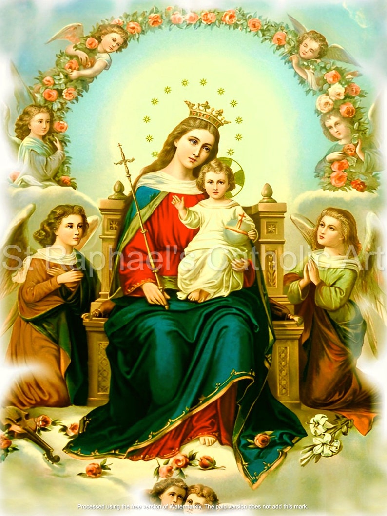 Our Lady of the Holy Rosary Art – Catholic Digital Downloads - Etsy