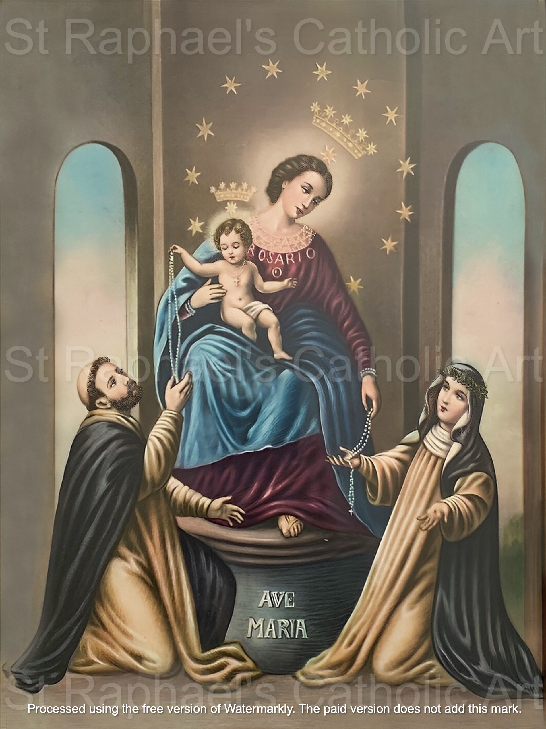 【超希少訳あり】✞ロザリオの聖母像　マリア像フランスアンティーク 超希少訳あり】✞ロザリオの聖母像 マリア像フランス