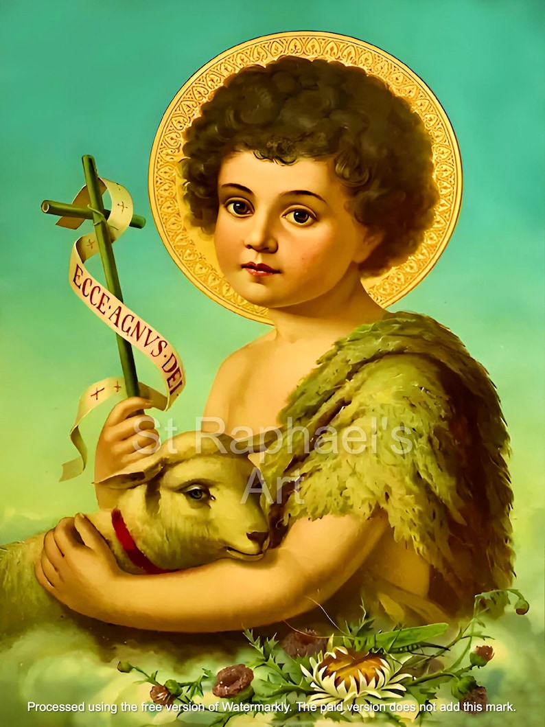 St John the Baptist Child Lamb of God Angus Dei Catholic Digital ...