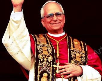 Le pape Léon XIV affiche taille saint catholique photo téléchargements numériques