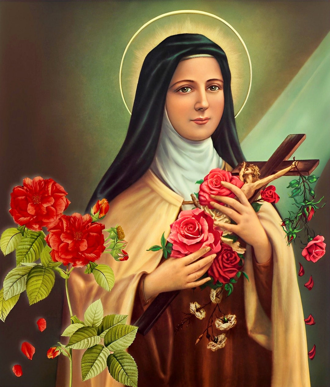 St Theresa of the Child Jesus Catholic Saint Little Flower Roses ...