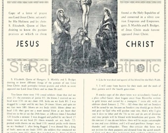 Catholic Our Lord and Saviour Jesus Christ True Letter Digital Downloads