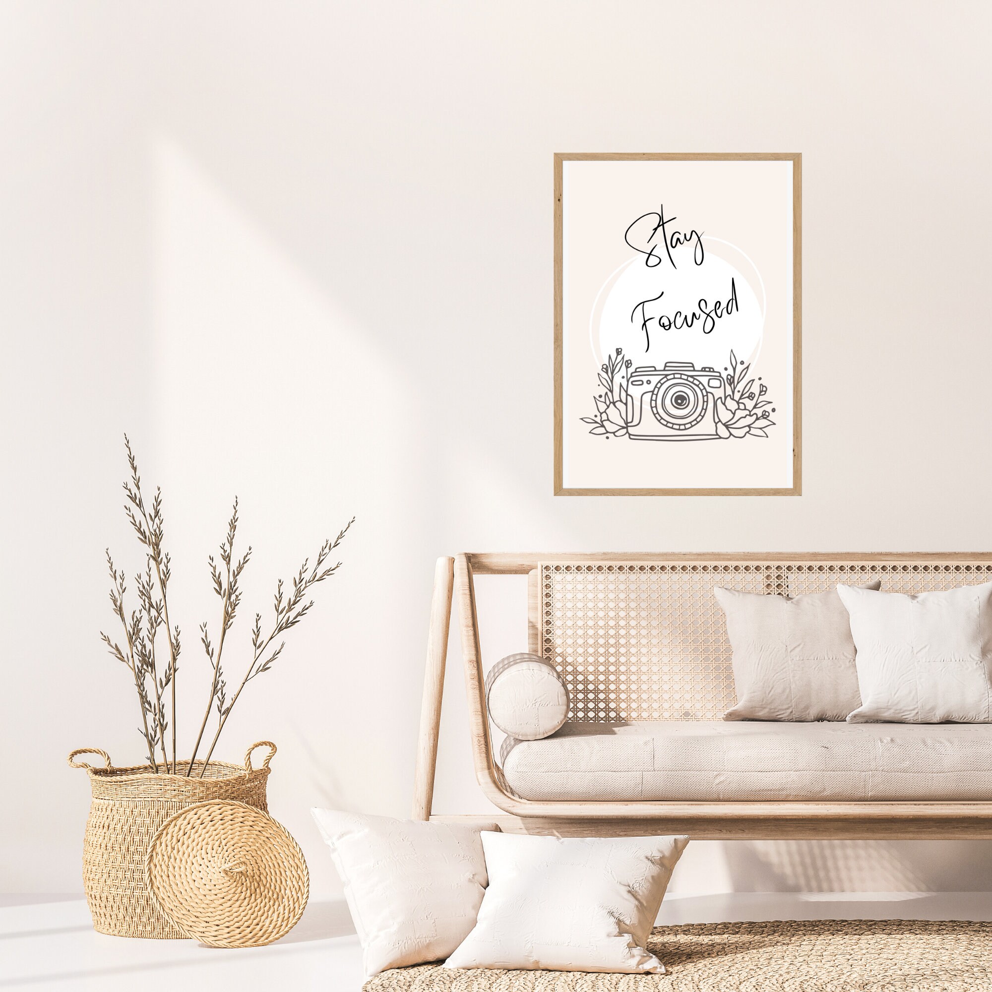 Stay Focused Pun Wall Art Printable Digital Download Minimalist Decor