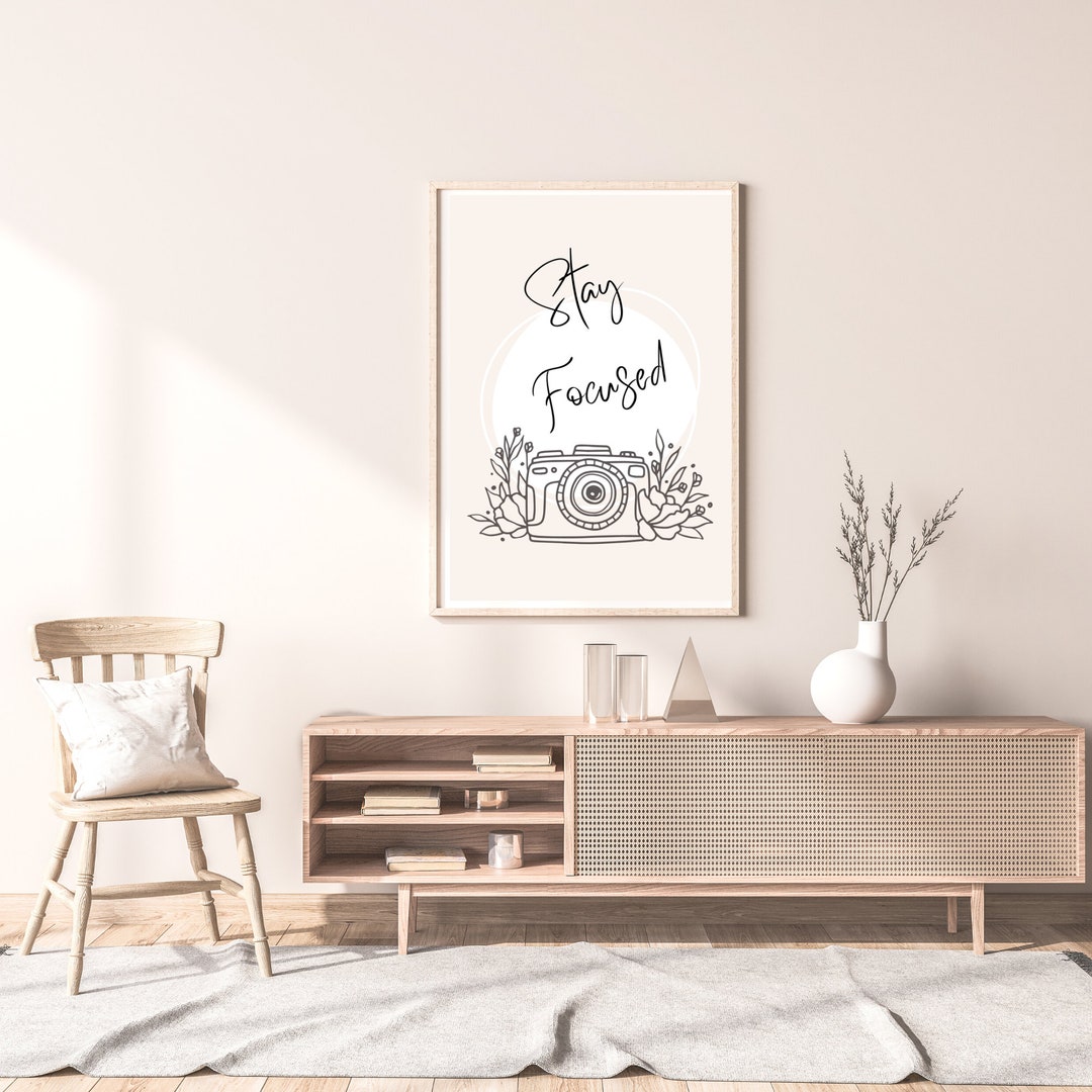 Stay Focused Pun Wall Art Printable Digital Download Minimalist Decor