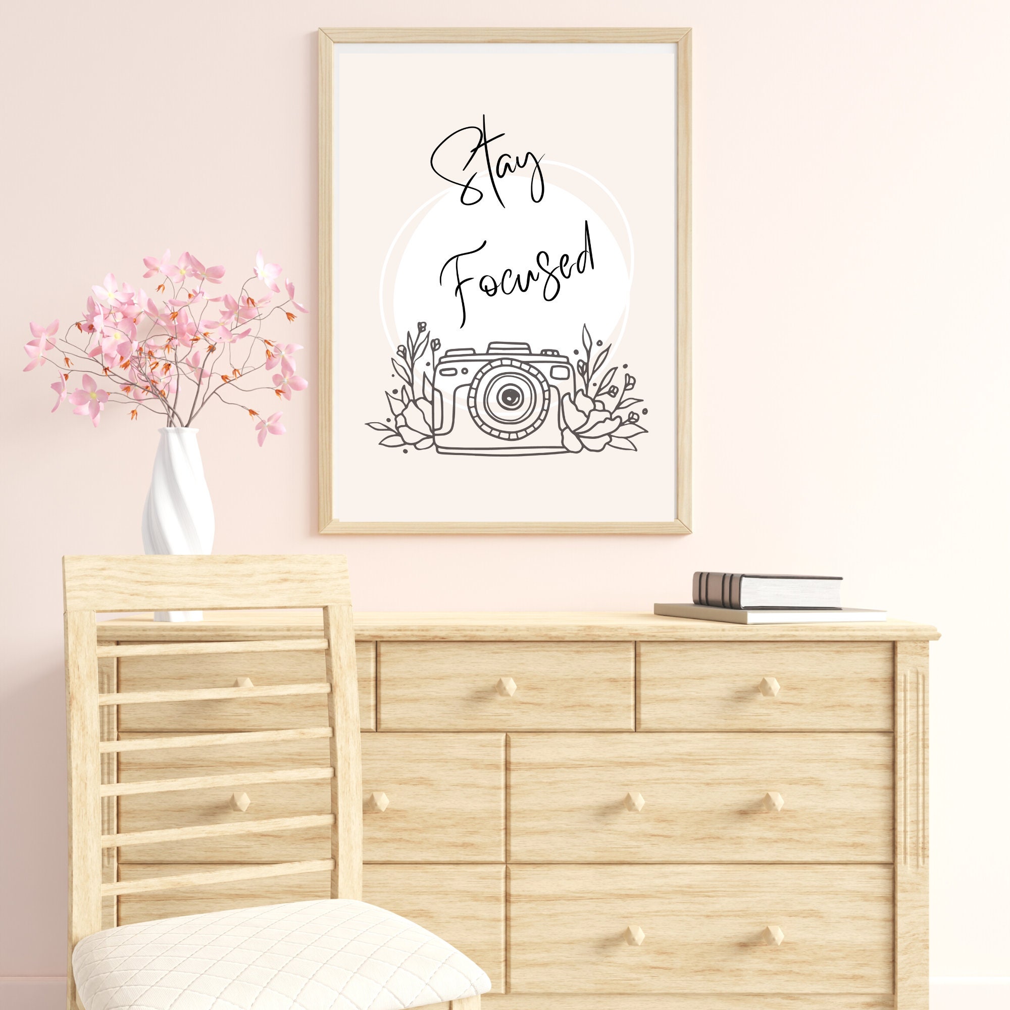 Stay Focused Pun Wall Art Printable Digital Download Minimalist Decor