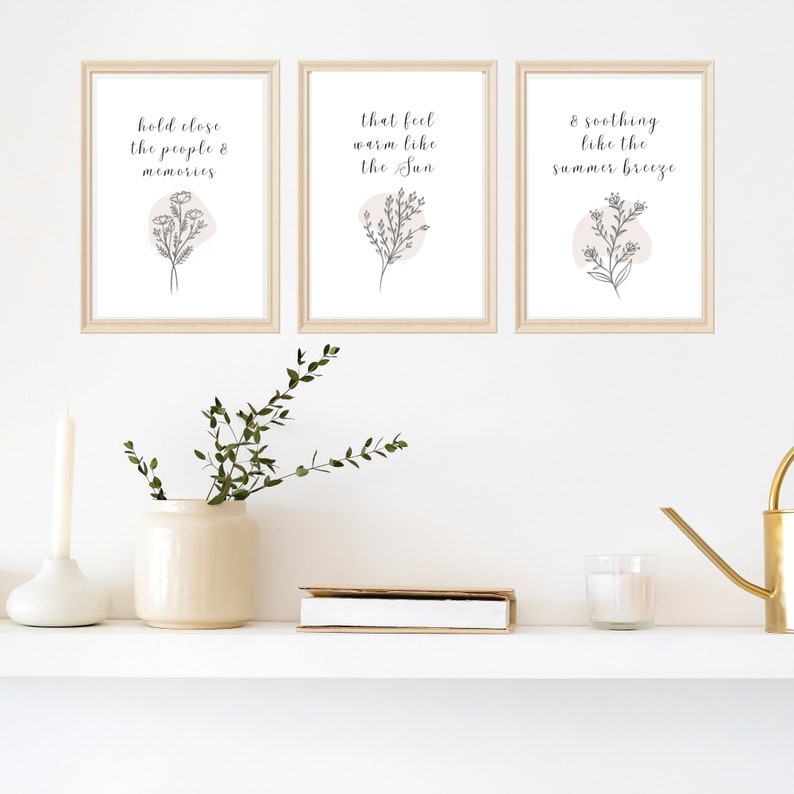 Set of Three Printable Wall Art Digital Prints Instant Download Boho ...