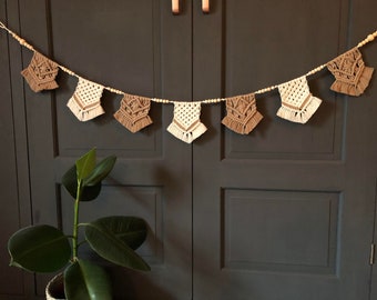 Handmade Macrame Bunting, Macrame Garland, Home Decor, Bohemian Style, Kids Bedroom Decoration, Wall Hanging, Gift Ideas, Various Colours