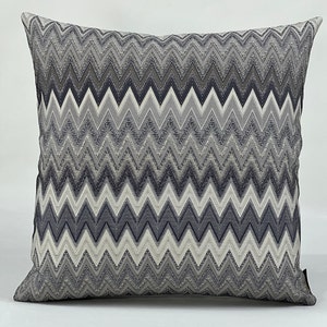 Colorful Chevron Pillow Cover, Violet Gray Pillows, Woven Fabric Chevron Pillow, Colorful Zigzag Double Sided Pillow, Not Digital Printing