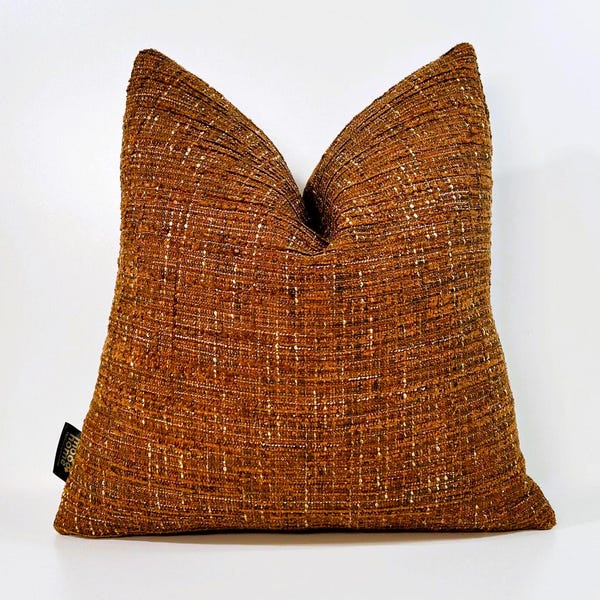 Rust Linen Pillow Cover: Terracotta Boho Cushion