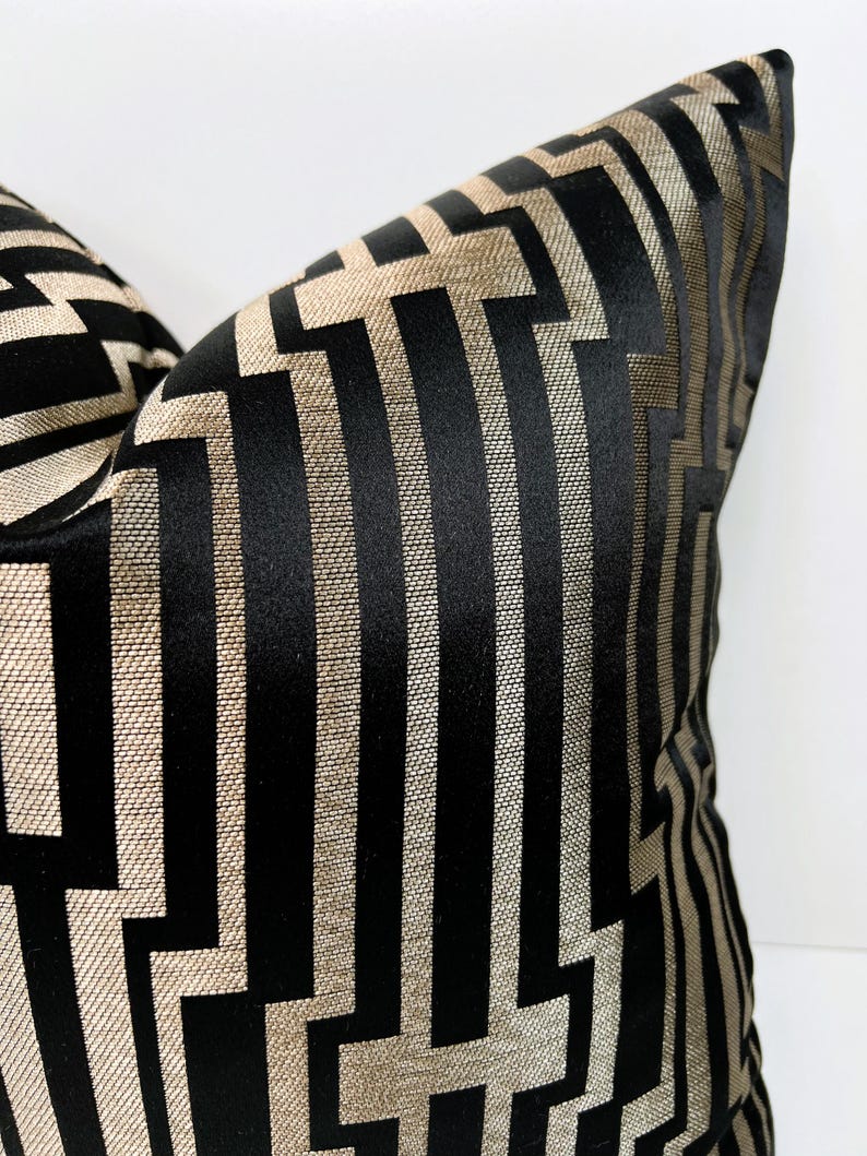Luxury Bronze Biege Black Pillow Cover,black Gold Pillow Cover,black