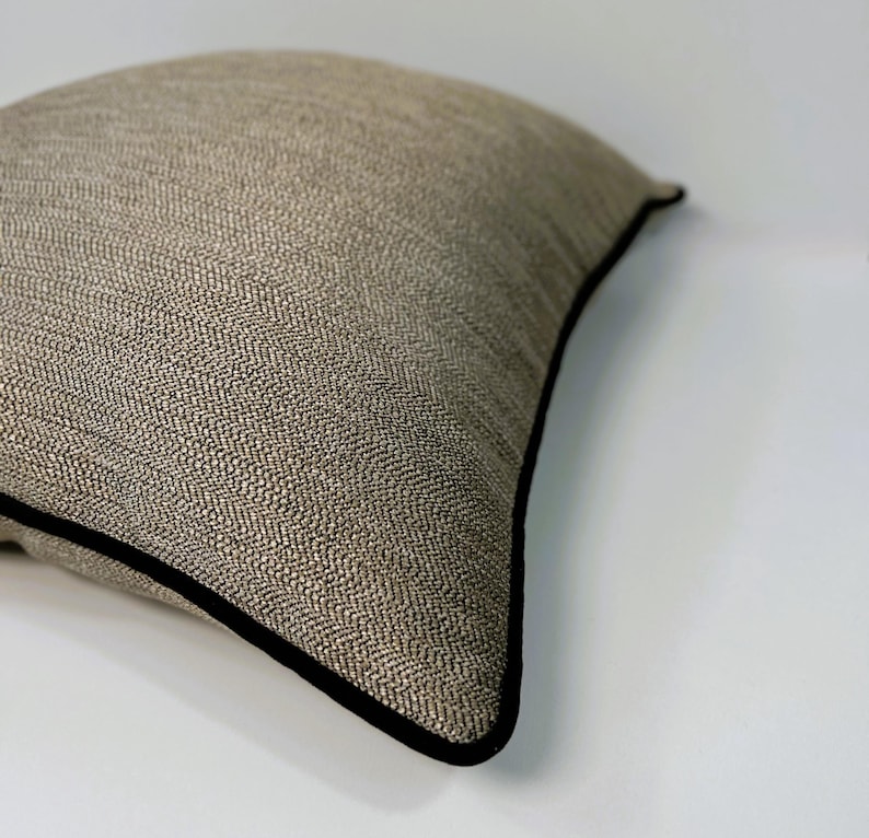 Luxury Bronze Biege Woven Pillow Cover,black Gold Pillow Cover,black