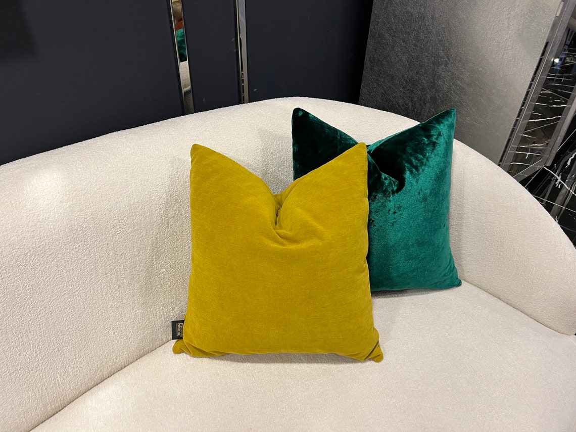 Dark Emerald Green Velvet Pillow Cover Green Pillowsvelvet Etsy