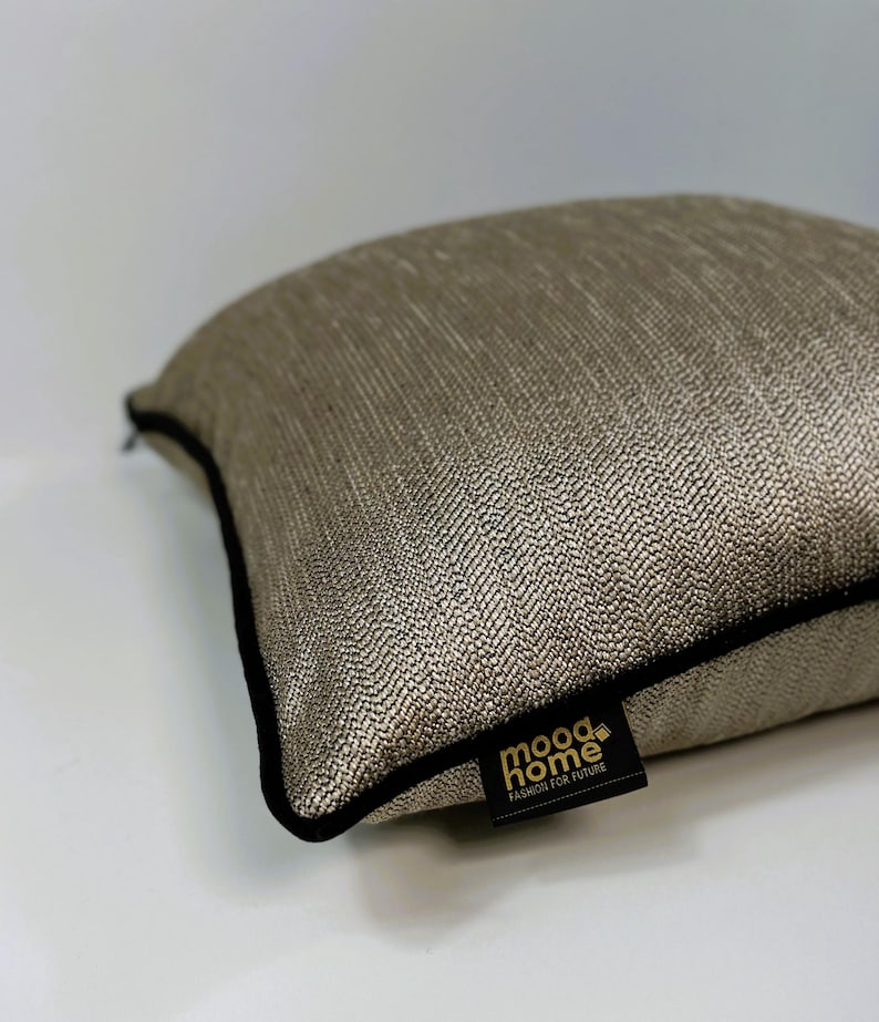 Luxury Bronze Biege Woven Pillow Cover,black Gold Pillow Cover,black