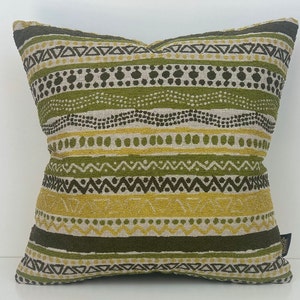 African Mudcloth Pattern Green Pillow Cover,Yellow Cushion Covers,Dark Green Woven Cushion Case,Ethnic Pillow, African Oil Green Pillow,