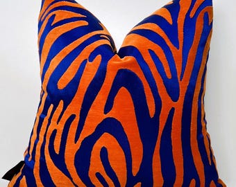 Zebra Woven Throw Pillow Cover: Luxury Chenille-Satin Cushion