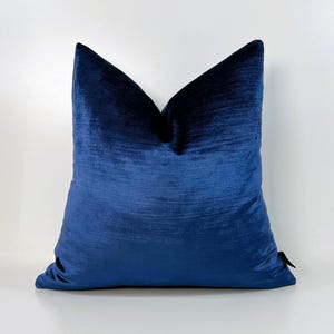 Luxury Navy Blue Velvet Pillow Cover, Blue Velvet Pillow, Blue Throw Pillow, Blue Shiny Cushion Covers,18x18,20x20,22x22&#39;&#39; All Sizes