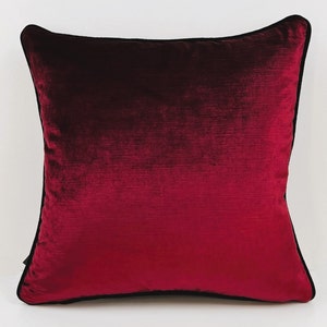 Luxury Wine Red Velvet Pillow Cover,Red Throw Pillow Covers,Red Pillow,Red Pillow Covers,18X18 Pillow Covers,Housewarming Gift %100 Viscose