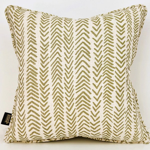 African Mudcloth Pattern Green Pillow Cover, Oilgreen Cushion Covers, Green Woven Cushion Case, Mudcloth Pillow, African Cream Pillow,