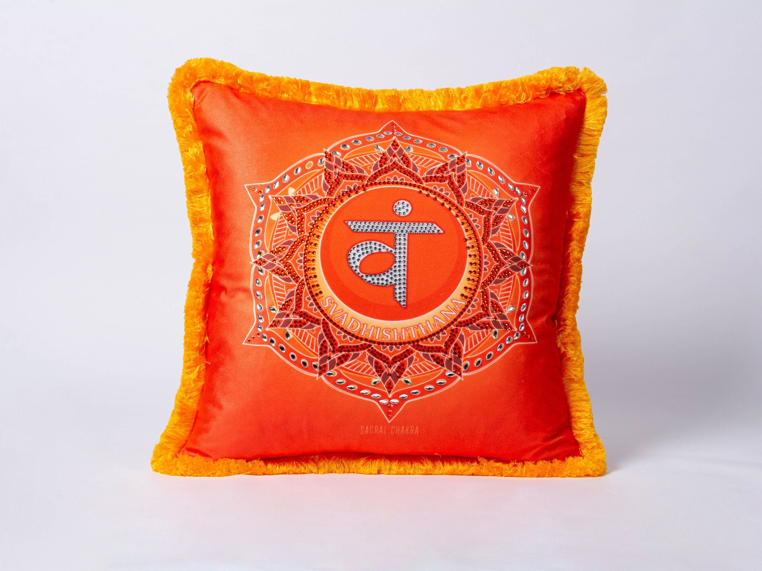 Chakra Healing Cushion Cover, Sacral Chakra Healing,reiki Healing,yoga  Meditation Cushion,orange Boho Pillow Cover,yoga Gifts,meditation 