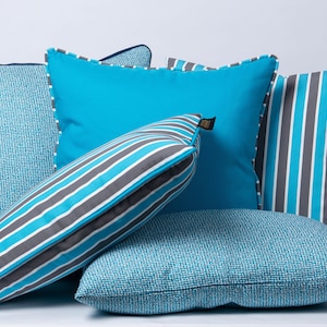 Sky Blue Outdoor Pillow Cover, Indoor/Outdoor Cushion Cover Set, Outdoor Pillows, Outdoor Cushions, Nautical Pillows, Coastal Cushions
