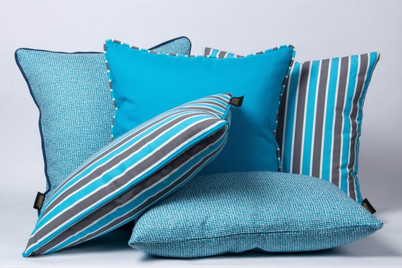 Sky Blue Outdoor Pillow Cover Indoor outdoor Cushion Cover Set Outdoor Pillows Outdoor Cushions Nautical Pillows Coastal Cushions Etsy