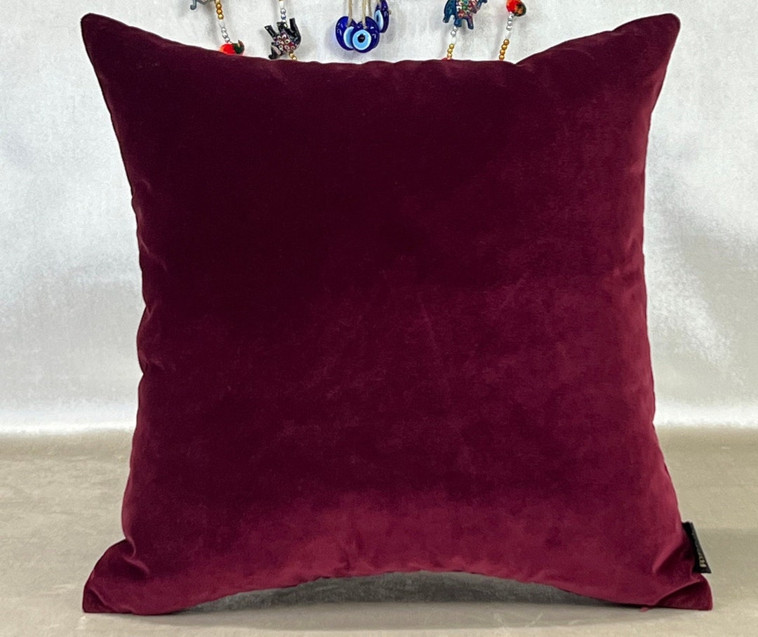 Burgundy Velvet Pillow Cover, Burgundy Pillow Cases, Burgundy Velvet