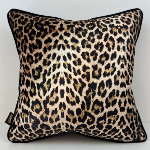 Housse de coussin de luxe en velours léopard, housse de coussin en velours à imprimé léopard, taie d'oreiller en velours guépard, léopard, décoration d'intérieur à imprimé animal