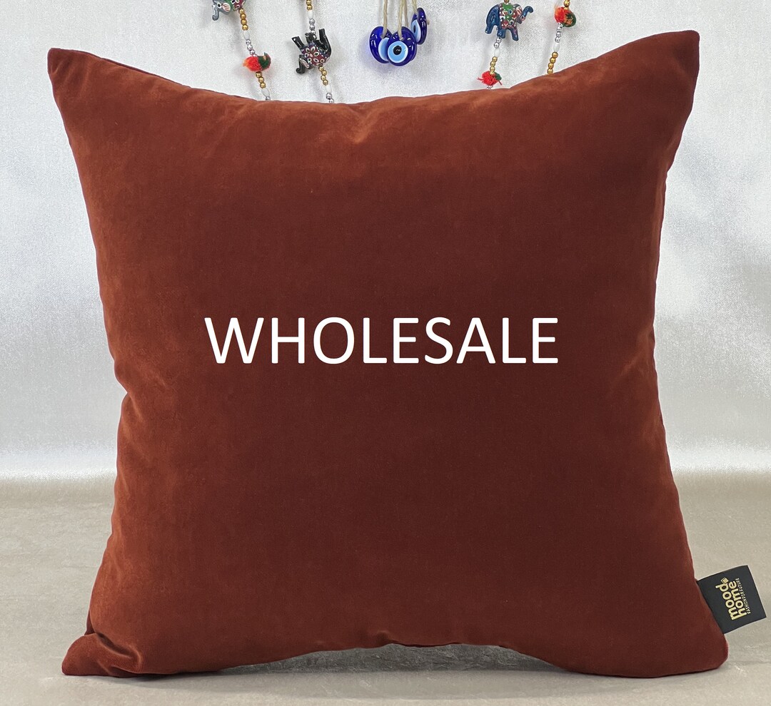 10 Pieces Rust Velvet Pillow Cover, Terracotta Pillow, Cognac Cushion