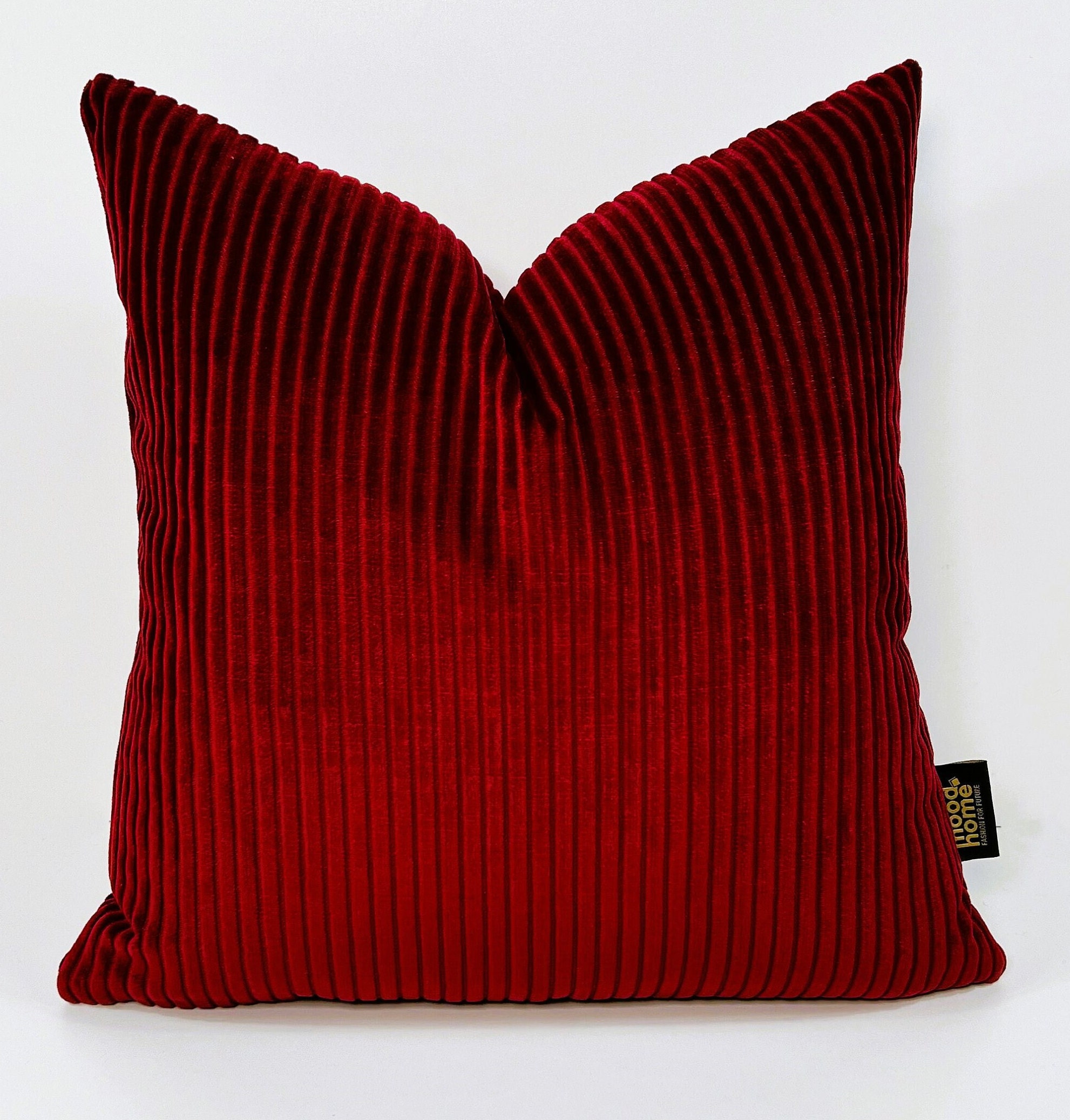 Luxury Wine Red Velvet Pillow Cover,Burgundy Cord Decorative Pillow Cover,Woven Velvet Pillows,Euro Sham ,Throw Pillow Cover,Cushion
