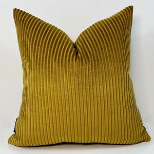 Luxury Mustard Pillow Cover,Mustard Pillow,Velvet Pillow,Decorative Pillow,Cord Mustard Throw Pillow Covers,Cord Cushion Case,18x18 All Size