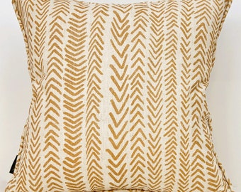 African Mudcloth Pillow Cover: Rust Woven Cushion Case