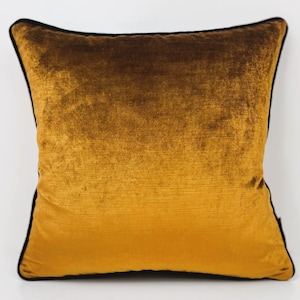 Luxury Copper Velvet Pillow Cover, Black Pipping,Throw Pillow Cover,Copper Pillow,Copper Pillow Covers,18X18 Pillow Covers,Housewarming Gift
