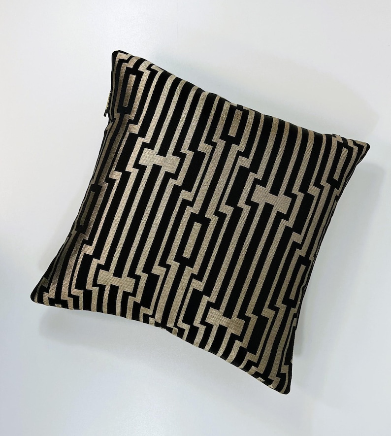 Luxury Bronze Biege Black Pillow Cover,black Gold Pillow Cover,black