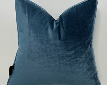 Luxury Dusty Blue Velvet ,Smokey Blue Decorative Pillow Cover,Woven Velvet Pillows, Pillow,Throw Pillow Cover,Cushion,18x18,20x20 All Size