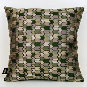 Capa de Almofada Geométrica de Luxo, Almofada Colorida, Almofada Verde-Creme, Verde Escuro, Creme, Capa de Almofada Decorativa Verde Claro