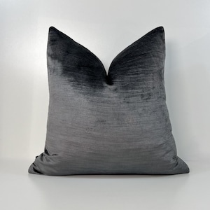Luxury Dark Gray Velvet Pillow Cover,Velvet Pillows,Gray Pillow Covers,Gray Pillow Shams,Gray Cushion Covers,Gray Pillow 18x18 20x20 22x22