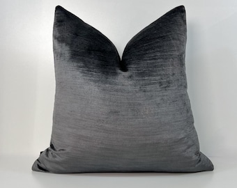 Luxury Dark Gray Velvet Pillow Cover: Decorative Cushion