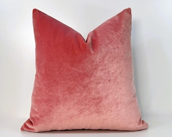 Luxury Blush Pink Velvet Throw Pillow,Pink Rose Velvet Pillow Cover,Pink Velvet Cushion Cover,Pink Lumbar Throw Pillow,12x20,18x18,All Sizes
