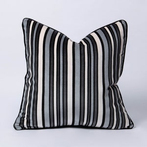 Striped Velvet Pillow Cover , Luxury Striped Velvet Cushion Cover zdjęcie 2