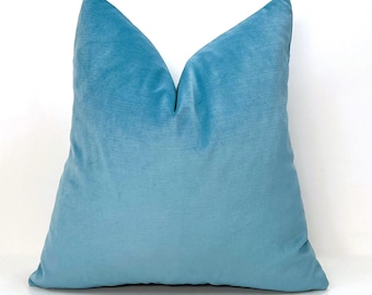 Luxury Baby Blue Velvet Pillow Cover: Home Decor Throw Pillow,All Sizes
