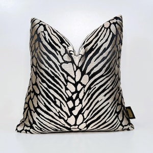 Luxury Pillow Cover, Bronze-Black-Gold Leopard Pillow Cover,Black Gold Decorative Pillow Case, Throw Pillow Cover,18x18&#39;&#39;,20x20&#39;&#39; ,All sizes