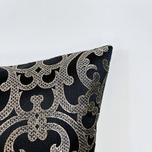 Luxury Gold Black Pillow Cover,Gold Black Luxury Cushions Black-Gold Decorative Pillow, Bronze Black Cushion Cover,18x18x20x20 inch zdjęcie 3