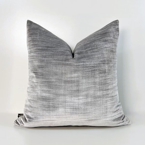 Luxury Silver Velvet Pillow Cover, Silver Throw Pillow, Shiny Light Gray Cushion Cover, Gray Euro Sham,Gray Pillow Covers 20x20,18x18&#39;&#39;